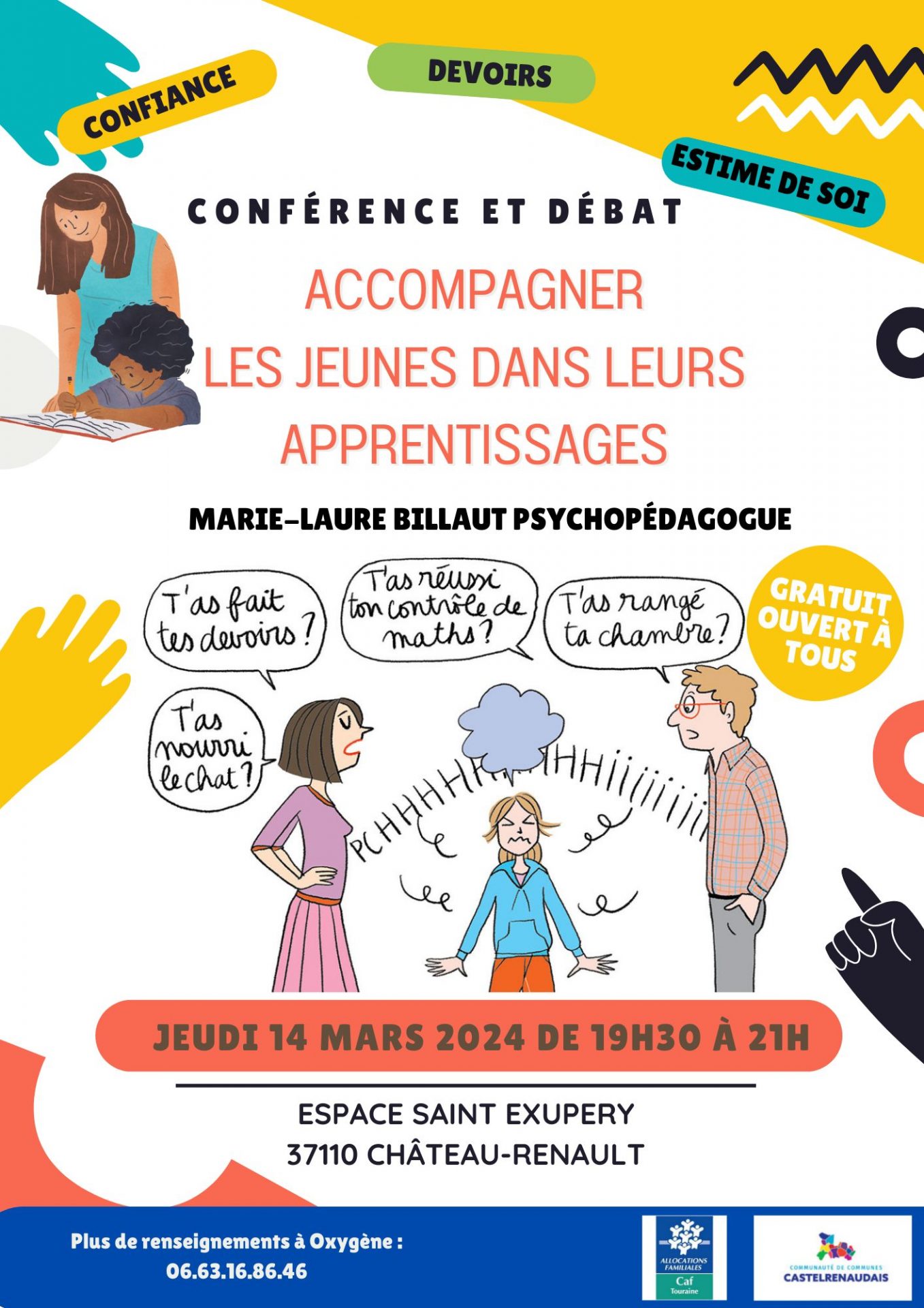 Affiche - Conférence-débat : Accompagner les jeunes dans leurs apprentissages